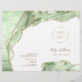 brochure du menu du service agate vert jade (Devant)