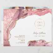 brochure du menu du service agneau rose (Devant / Derrière)