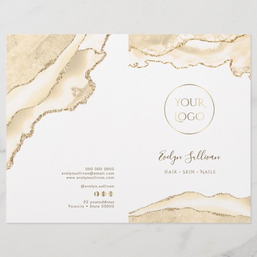 brochure du menu du service d'agate de pêche délic (Devant)