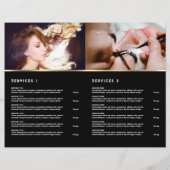 Brochure du menu du service d'agneau rose noir (Dos)