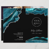 Brochure du menu du service d'agneau turquoise et (Devant / Derrière)