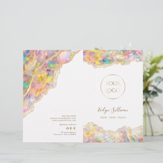 Brochure du menu du service de conception optique (Debout devant)