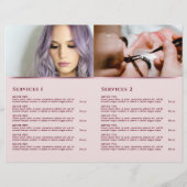 Brochure du menu du service de faux feuillard (Dos)