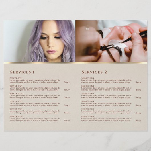 Brochure du menu du service de papier déchiré Shim (Dos)