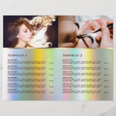 Brochure du menu du service de parties scintillant (Dos)