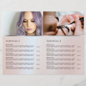 Brochure du menu du service de parties scintillant (Dos)