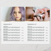 Brochure du menu du service de verdure émeraude (Dos)