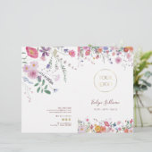 Brochure du menu du service fleur sauvage frais (Debout devant)