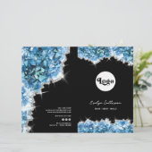 Brochure du menu service cristaux bleus (Debout devant)