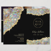 Brochure du menu service de parties scintillant en (Devant / Derrière)