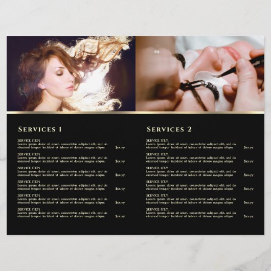 Brochure du menu service de parties scintillant en (Dos)