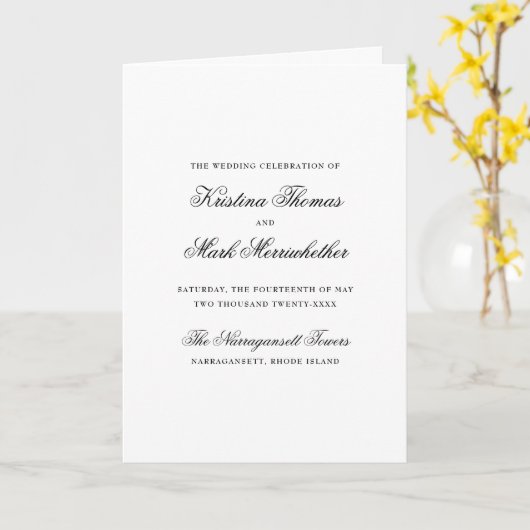 Brochure du programme de mariage catholique (Fleur jaune)