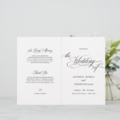 Brochure du programme de mariage élégant à script  (Debout devant)