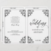 Brochure du programme de mariage élégant - Nadine (Devant / Derrière)