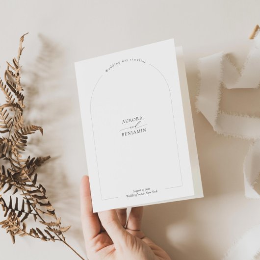 Brochure du programme de mariage moderne avec icôn