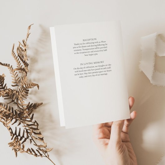 Brochure du programme de mariage moderne avec icôn