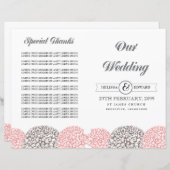 Brochure du programme de mariage vintage aux fleur (Devant / Derrière)