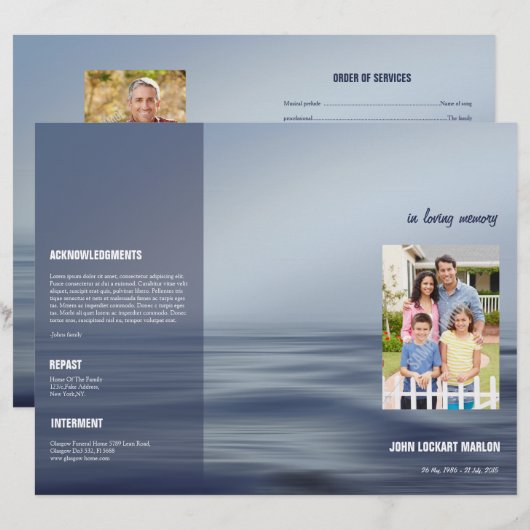 Brochure du programme funéraire (Devant / Derrière)