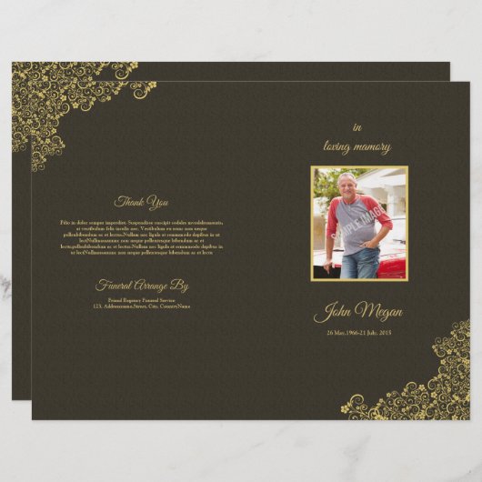 Brochure du programme funéraire (Devant / Derrière)