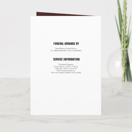 Brochure du programme Memorial (Dos)