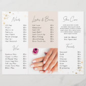 Brochure du salon à ongles blanc et neutre (Dos)