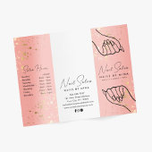 Brochure du salon à ongles blanc et rose Gold Spec