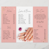 Brochure du salon à ongles blanc et rose Gold Spec (Dos)