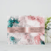 Brochure du service d'aquarelle turquoise or rose (Debout devant)