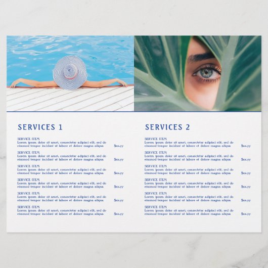 Brochure du service du logo de coquillage bleu (Dos)