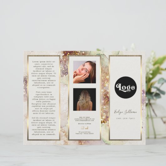 Brochure élégante Aquarelle Or (Debout devant)