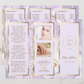 Brochure élégante de lavande et d'agate d'or (Devant / Derrière)