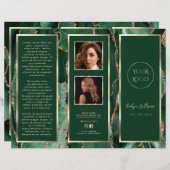 Brochure élégante Emerald Green Gold Agate (Devant / Derrière)