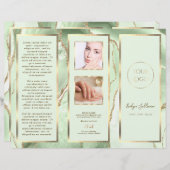 Brochure élégante Jade Green et Gold Agate (Devant / Derrière)