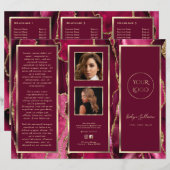 Brochure élégante Magenta Red Gold Agate (Devant / Derrière)