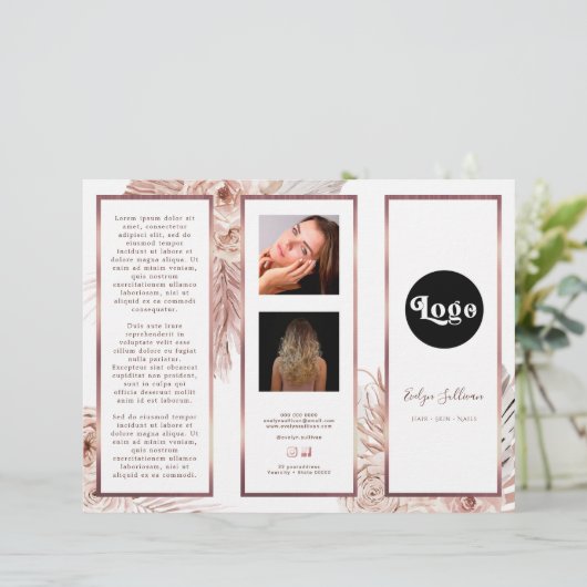 Brochure élégante Rose Boho (Debout devant)