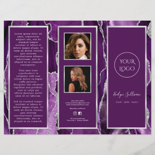 Brochure élégante violet argenté (Devant)
