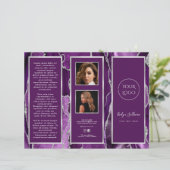Brochure élégante violet argenté (Debout devant)