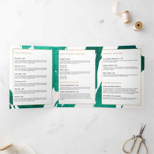 Brochure Emerald Green Brushstrokes (Intérieur)