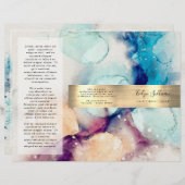 Brochure en feuille d'or bleu violet (Devant / Derrière)