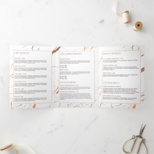 Brochure en marbre blanc et Rose (Intérieur)