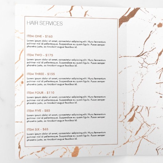 Brochure en marbre blanc et Rose (Intérieur en premier)