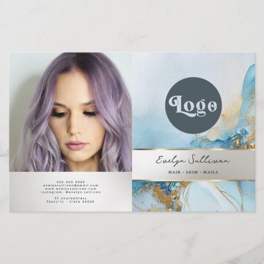 brochure en marbre bleu (Devant)