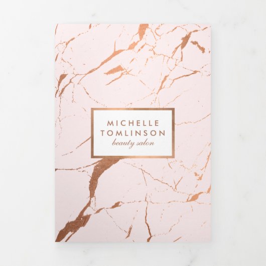 Brochure en marbre rose et Rose or (Page de couverture)