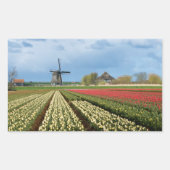 Brochure et tulipes paysage autocollant rectangula (Devant)