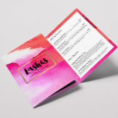 Brochure Extensions de traits en couleur rose gras