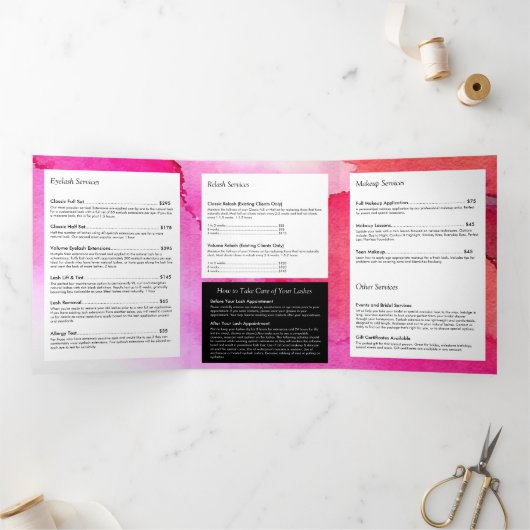 Brochure Extensions de traits en couleur rose gras (Intérieur)