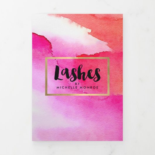 Brochure Extensions de traits en couleur rose gras (Page de couverture)
