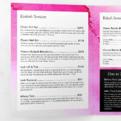 Brochure Extensions de traits en couleur rose gras (Intérieur en premier)