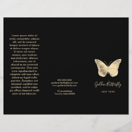 brochure faux gold foil butterfly logo