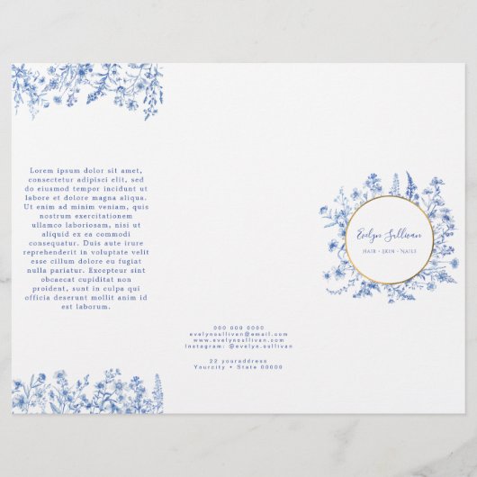 Brochure fleur sauvage bleu français (Devant)